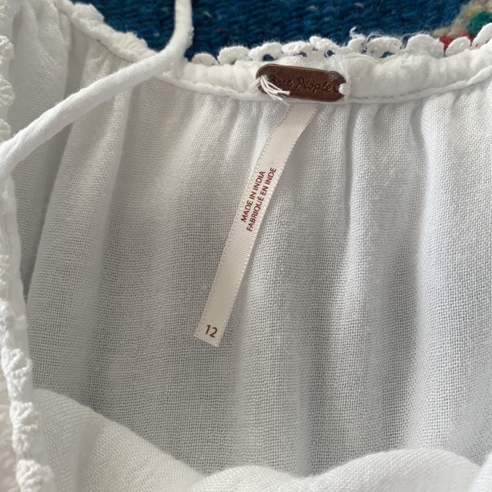 Free People Cruel Intentions white boho crochet lace mini dress, size 12 - Picture 7 of 16